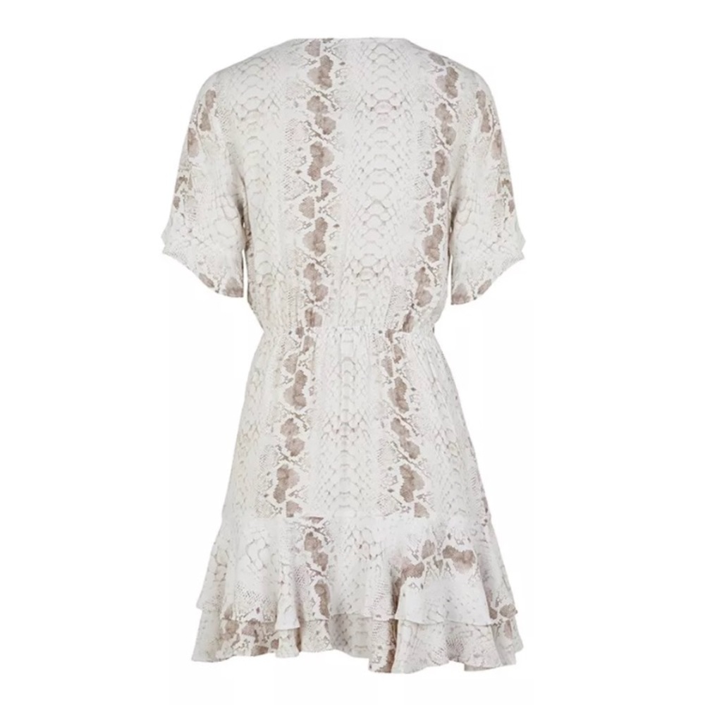 Boho Snake Ruffled Hem Mini Dress - Picture 4 of 4